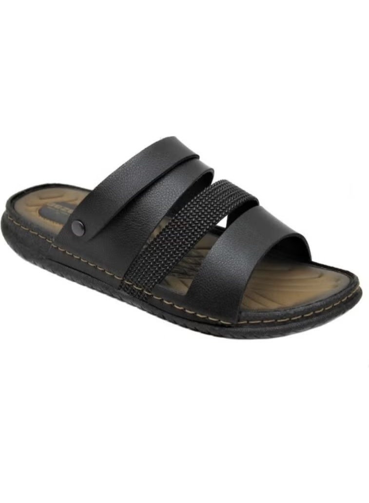 Gezer 11651 Black Men's Anatomical Slipper Sandals - Image 2